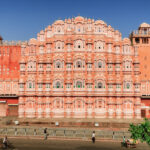 The decorated facade of the Maharaja's Palace of Winds, Hawa Mahal, Jaipur, India